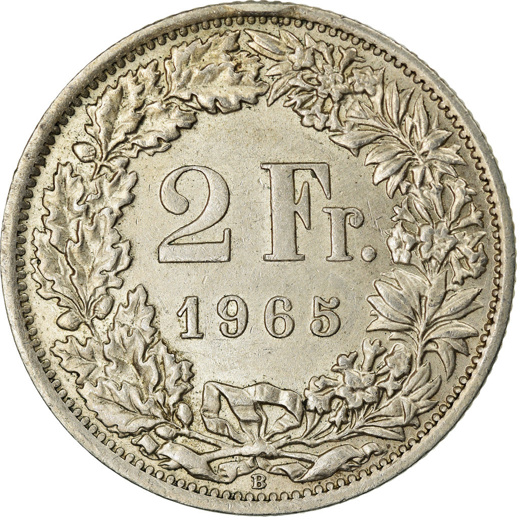 Moneta, Svizzera, 2 Francs, 1965, Bern, BB, Argento, KM:21
