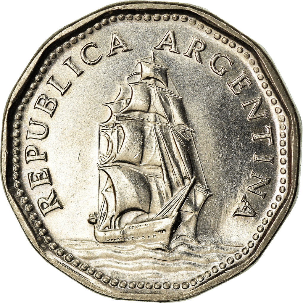 Coin, Argentina, 5 Pesos, 1961, AU(55-58), Nickel Clad Steel, KM:59