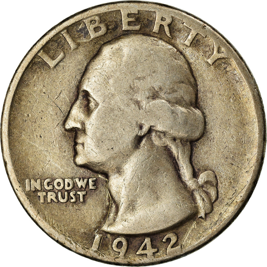 Coin, United States, Washington Quarter, Quarter, 1942, U.S. Mint, Philadelphia