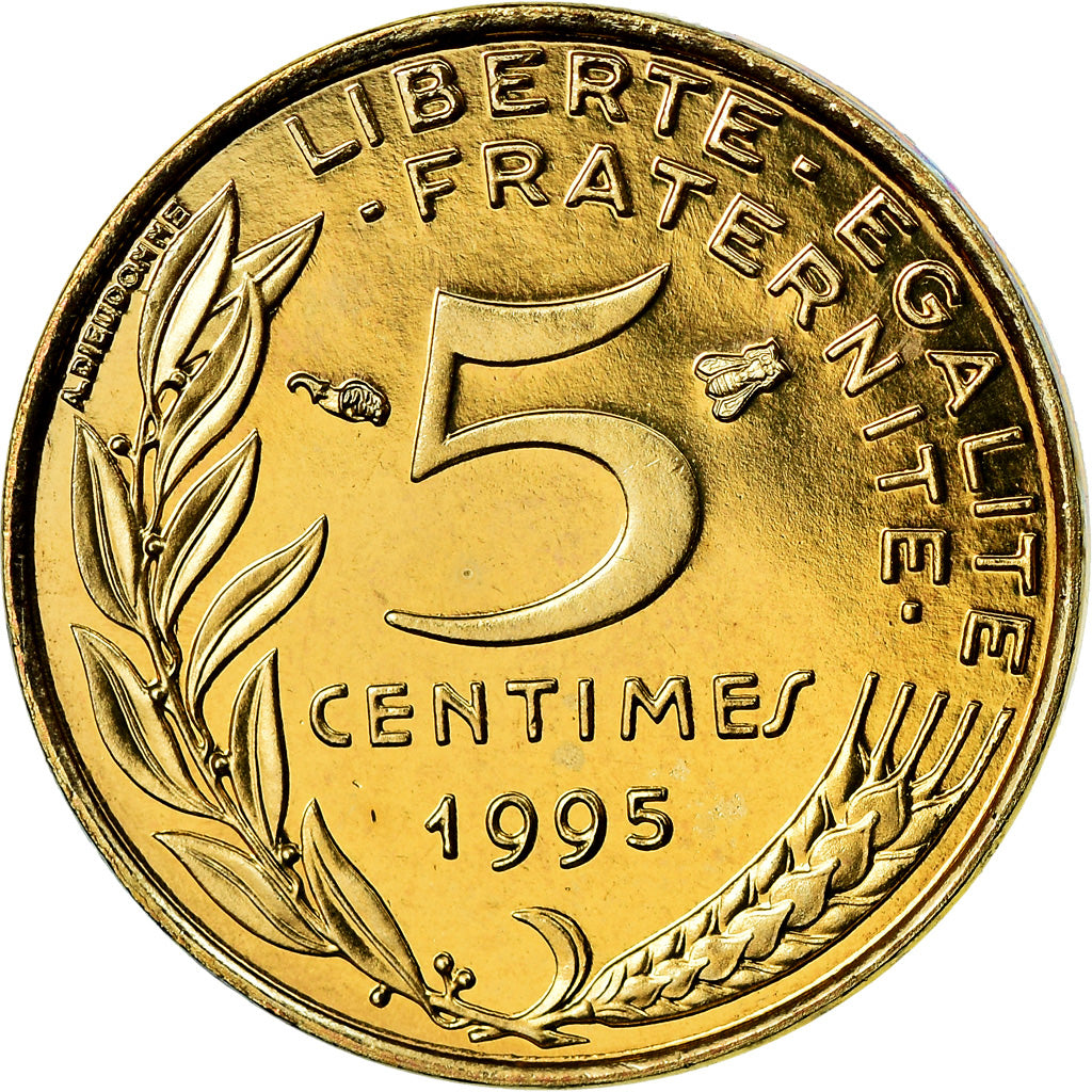 Monnaie, France, Marianne, 5 Centimes, 1995, Paris, BU, FDC, Aluminum-Bronze
