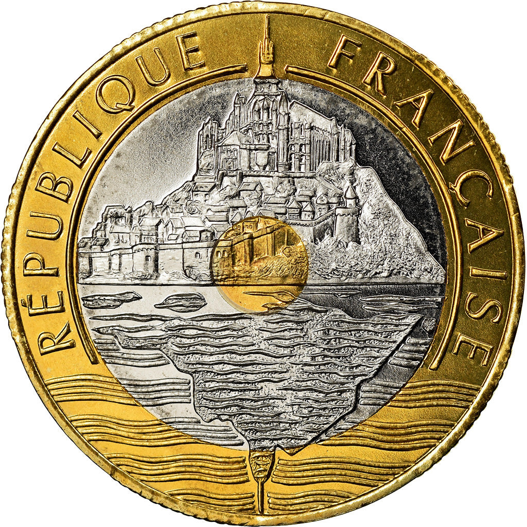 Monnaie, France, Mont Saint Michel, 20 Francs, 1993, Paris, BU, FDC