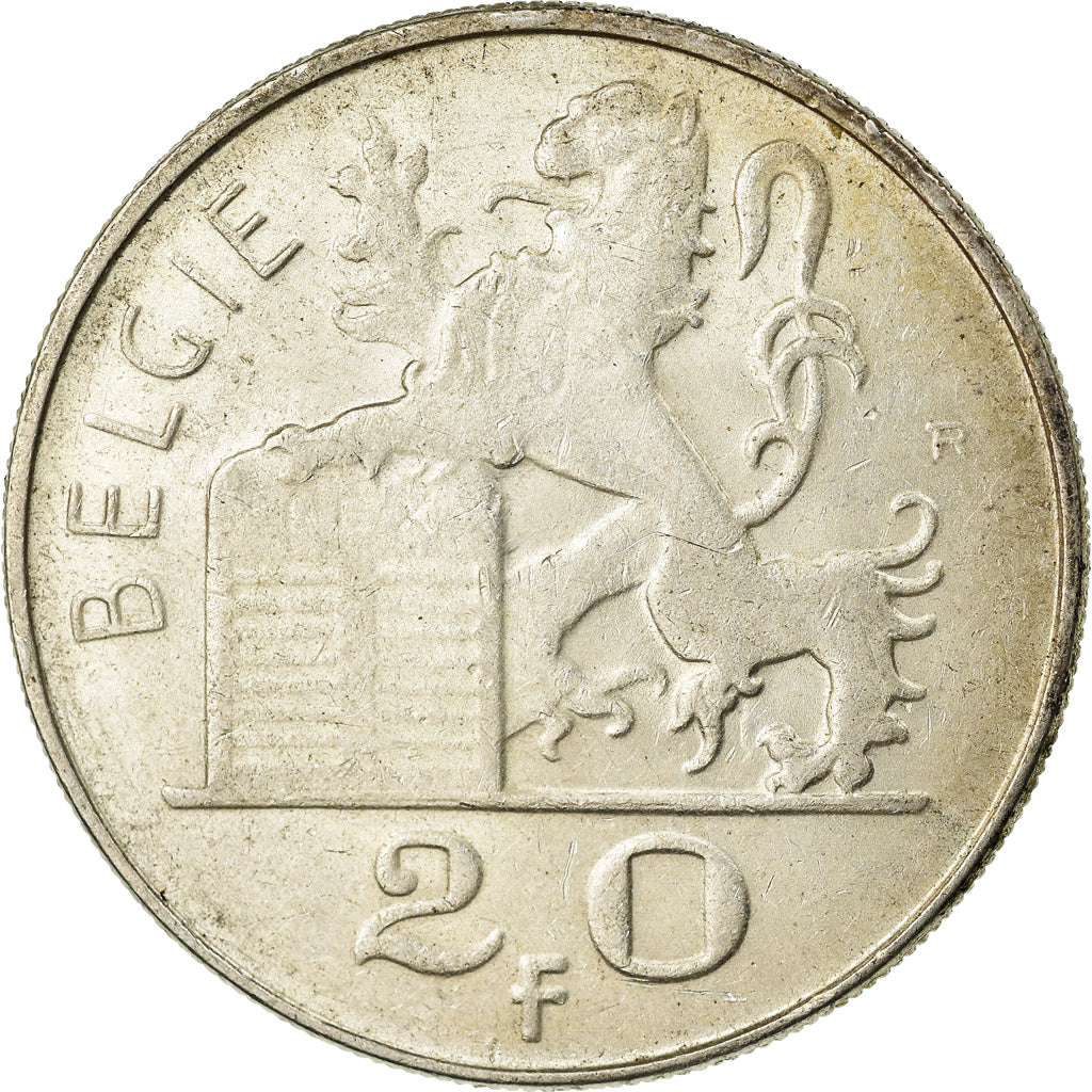 Coin, Belgium, 20 Francs, 20 Frank, 1954, VF(30-35), Silver, KM:141.1
