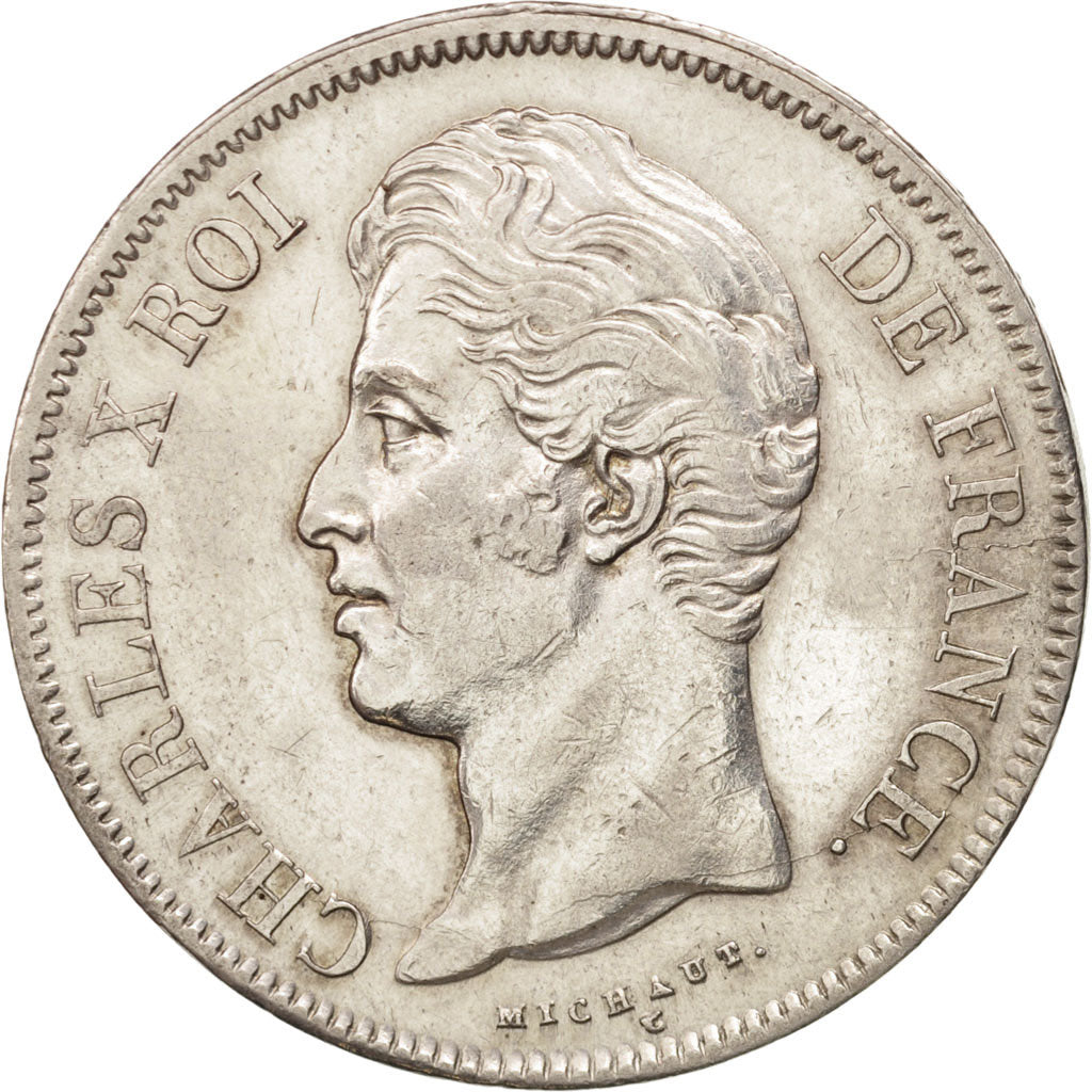 France, Charles X, 5 Francs, 1827, Lille, TTB+, Argent, KM:728.13, Gadoury:644