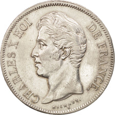 France, Charles X, 5 Francs, 1827, Lille, TTB+, Argent, KM:728.13, Gadoury:644