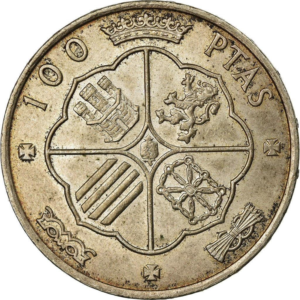 Coin, Spain, Caudillo and regent, 100 Pesetas, 1966, EF(40-45), Silver, KM:797