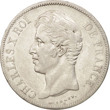 Munten, Frankrijk, Charles X, 5 Francs, 1827, Lille, ZF, Zilver, KM:728.13