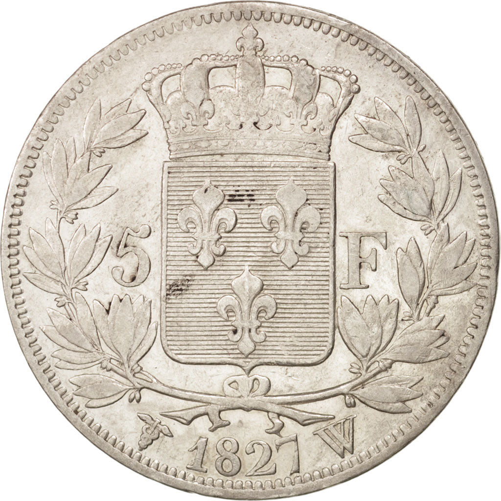 Munten, Frankrijk, Charles X, 5 Francs, 1827, Lille, ZF, Zilver, KM:728.13