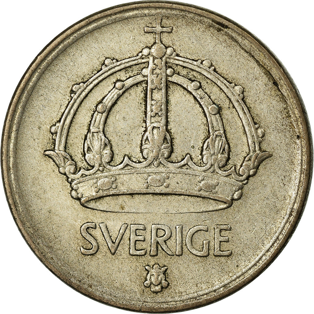 Coin, Sweden, Gustaf V, 50 Öre, 1945, EF(40-45), Silver, KM:817