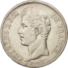 France, Charles X, 5 Francs, 1827, Lille,VF(30-35),Silver,KM:728.13,Gadoury 644
