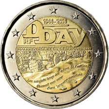 France, 2 Euro, D-Day, 2014, KM 2174, SUP, Bi-Metallic, Gadoury:18