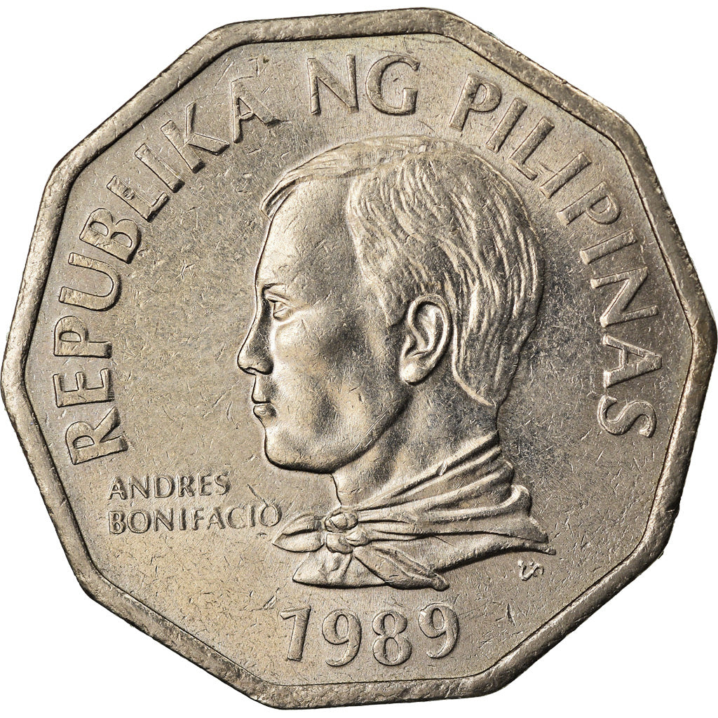 Coin, Philippines, 2 Piso, 1989, EF(40-45), Copper-nickel, KM:244