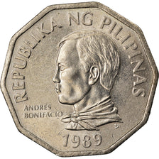 Coin, Philippines, 2 Piso, 1989, EF(40-45), Copper-nickel, KM:244