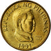 Coin, Philippines, 25 Sentimos, 1991, EF(40-45), Brass, KM:241.2