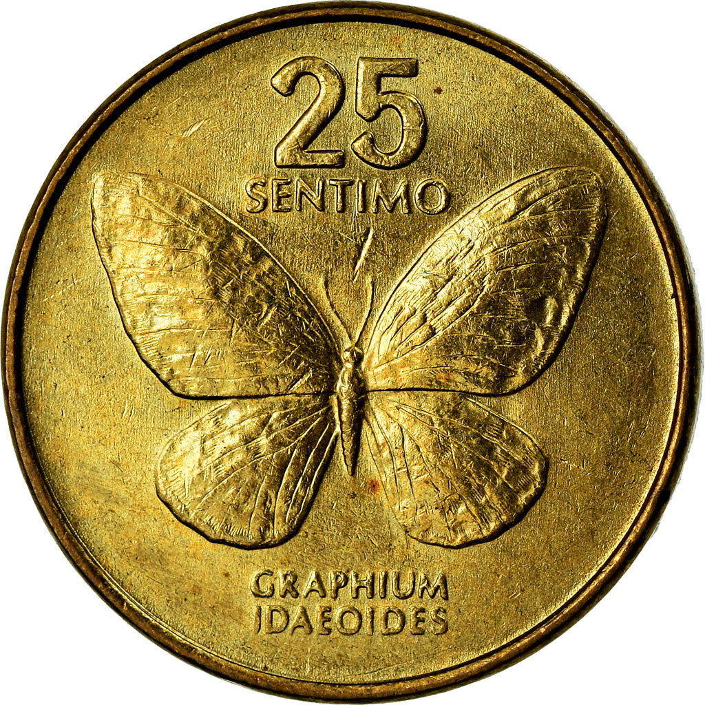 Coin, Philippines, 25 Sentimos, 1991, EF(40-45), Brass, KM:241.2
