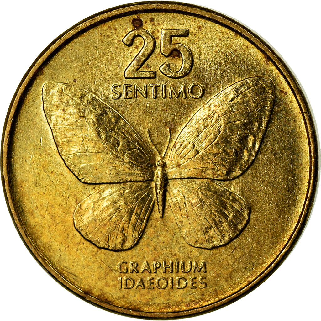 Coin, Philippines, 25 Sentimos, 1991, EF(40-45), Brass, KM:241.2