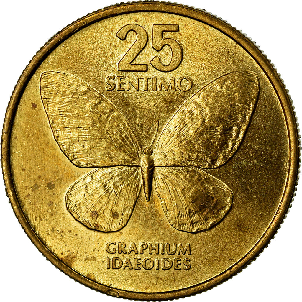 Coin, Philippines, 25 Sentimos, 1989, EF(40-45), Brass, KM:241.1