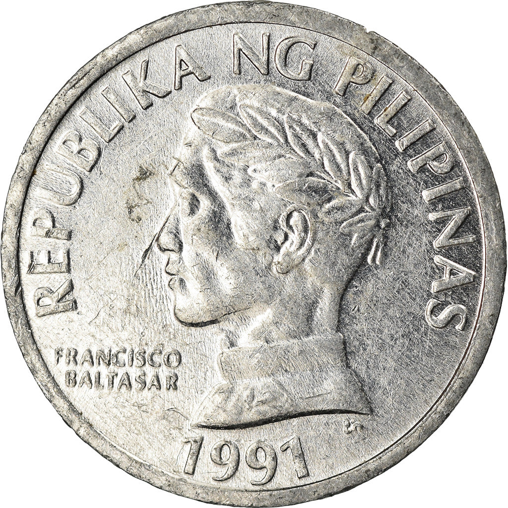 Coin, Philippines, 10 Sentimos, 1991, EF(40-45), Aluminum, KM:240.2