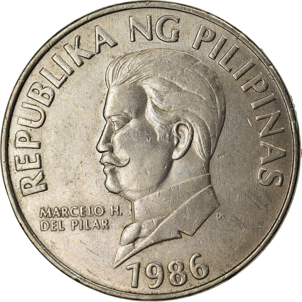 Coin, Philippines, 50 Sentimos, 1986, AU(50-53), Copper-nickel, KM:242.1