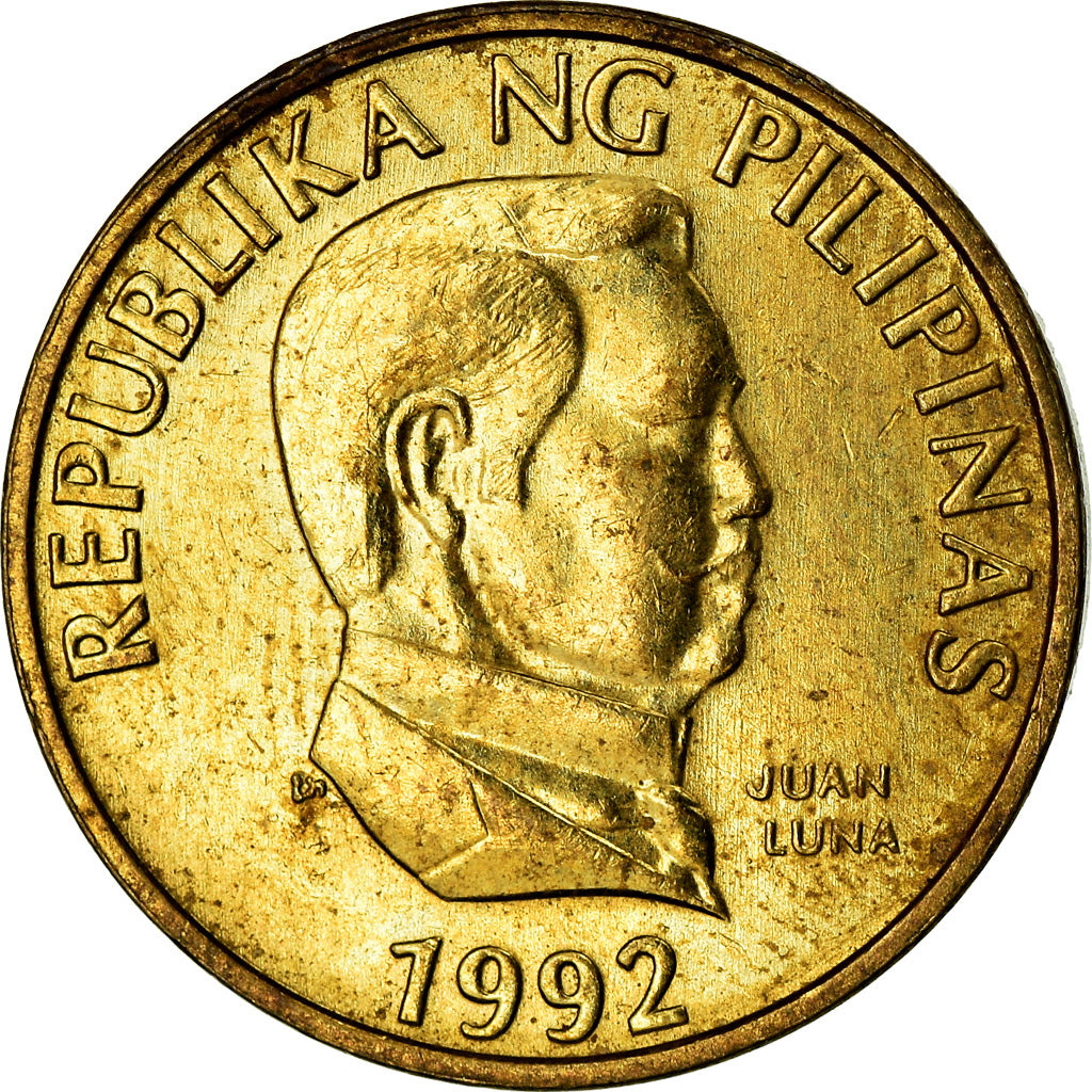 Coin, Philippines, 25 Sentimos, 1992, EF(40-45), Brass, KM:241.2