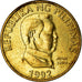 Coin, Philippines, 25 Sentimos, 1992, EF(40-45), Brass, KM:241.2