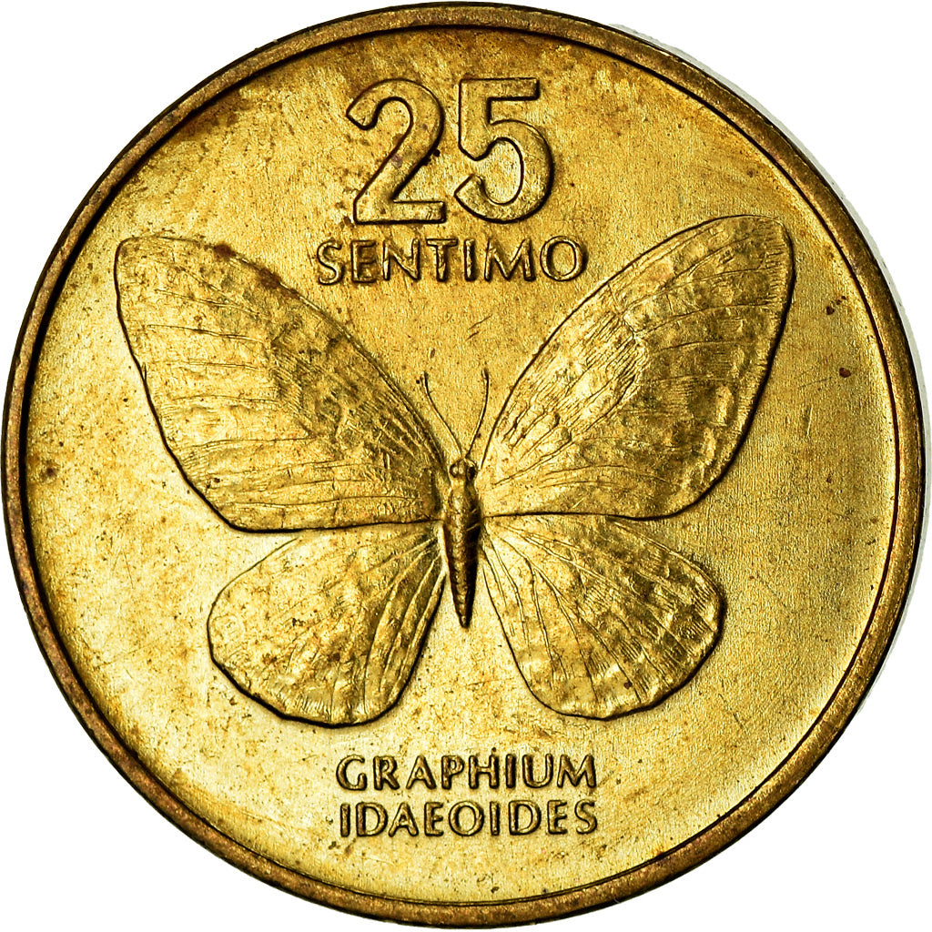 Coin, Philippines, 25 Sentimos, 1992, EF(40-45), Brass, KM:241.2