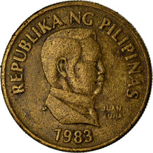 Coin, Philippines, 25 Sentimos, 1983, VF(30-35), Brass, KM:241.1