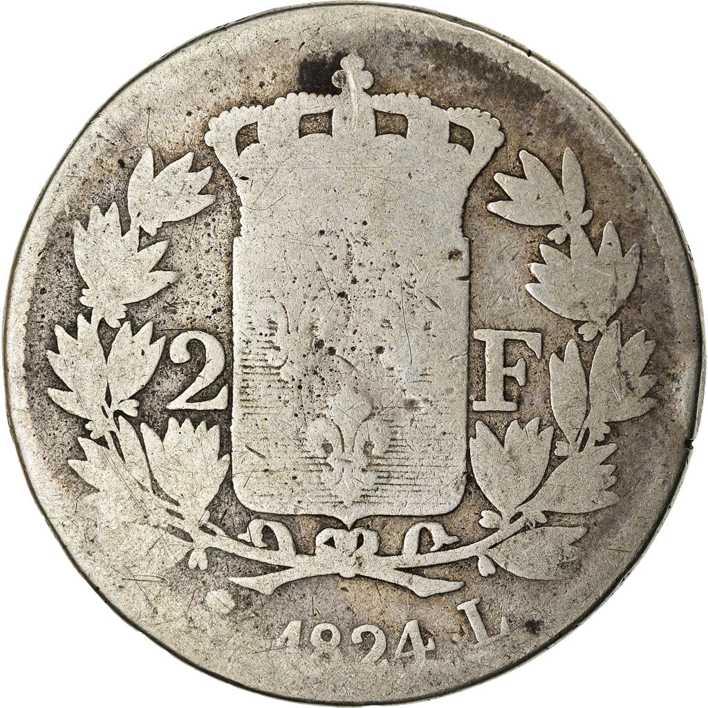 Münze, Frankreich, Louis XVIII, Louis XVIII, 2 Francs, 1824, Bayonne, SGE+
