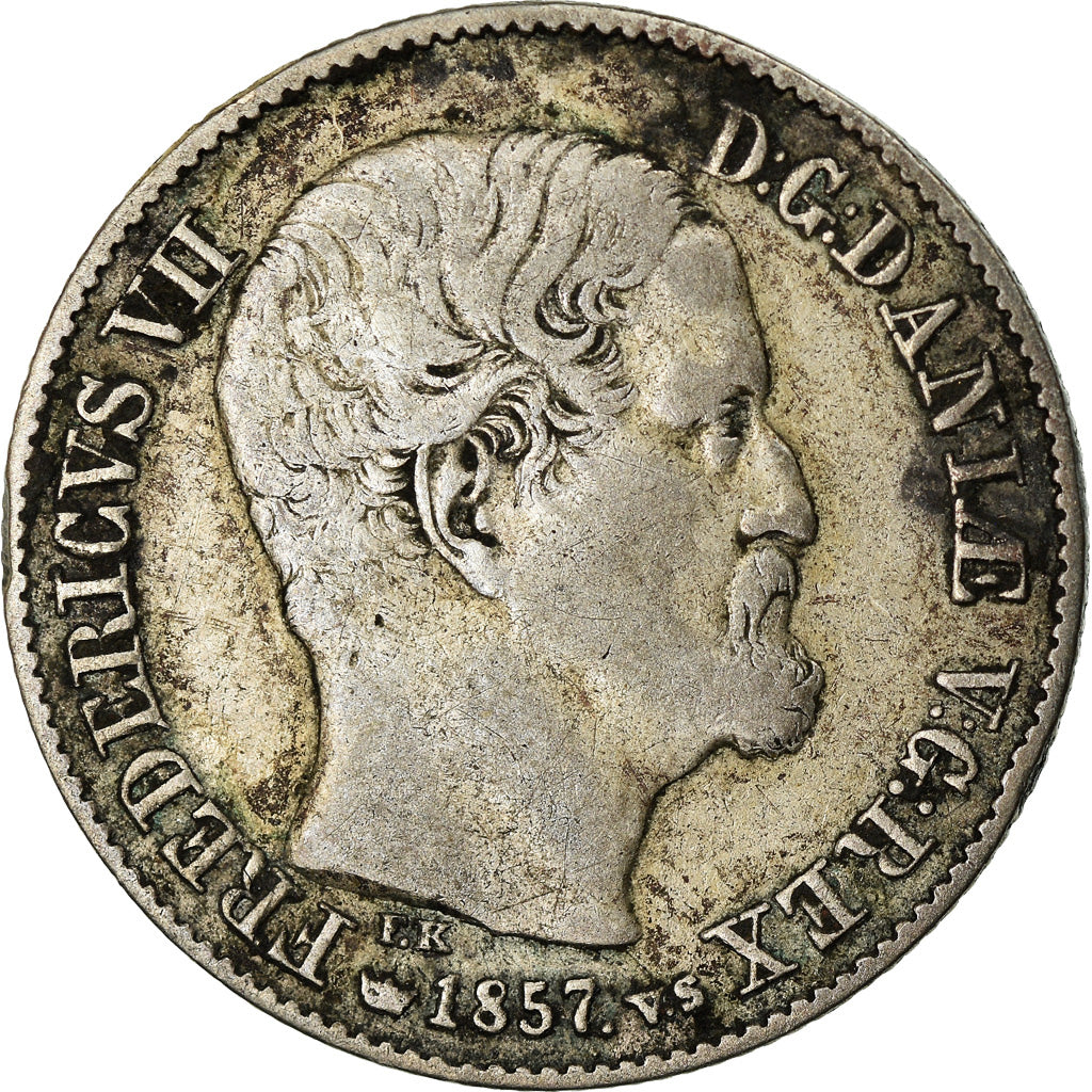 Coin, Denmark, Frederik VII, 16 Skilling Rigsmont, 1857, Copenhagen, VF(20-25)
