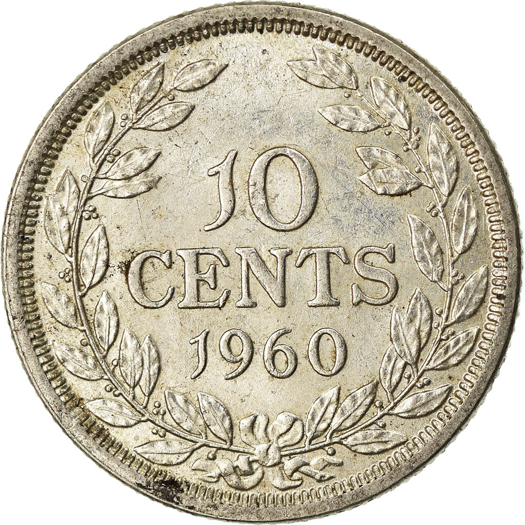Coin, Liberia, 10 Cents, 1960, AU(50-53), Silver, KM:15
