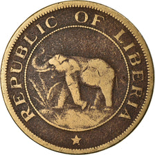 Coin, Liberia, 2 Cents, 1937, VF(30-35), Brass, KM:12