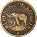 Coin, Liberia, 2 Cents, 1937, VF(30-35), Brass, KM:12