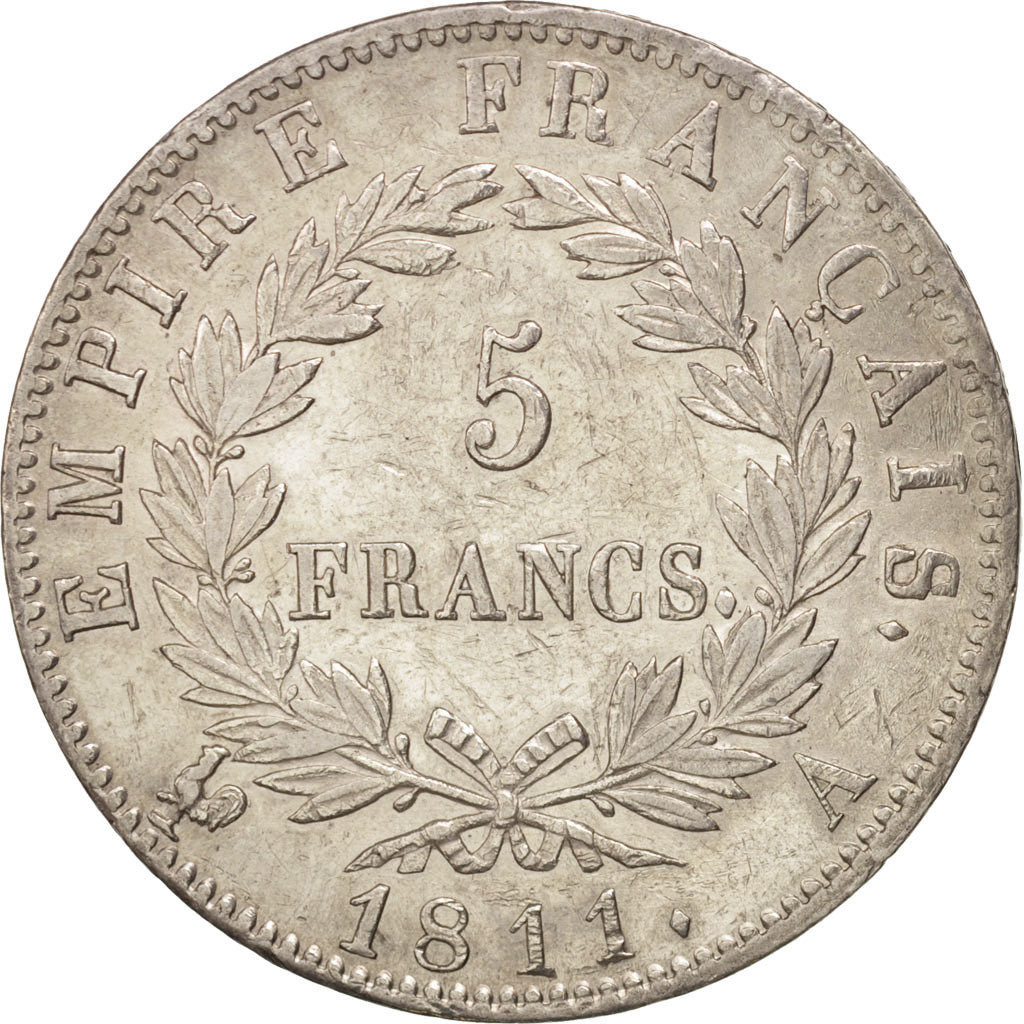 France, Napoléon I,5 Francs,1811,Paris,EF(40-45),Silver,KM:694.1,Gadoury 584