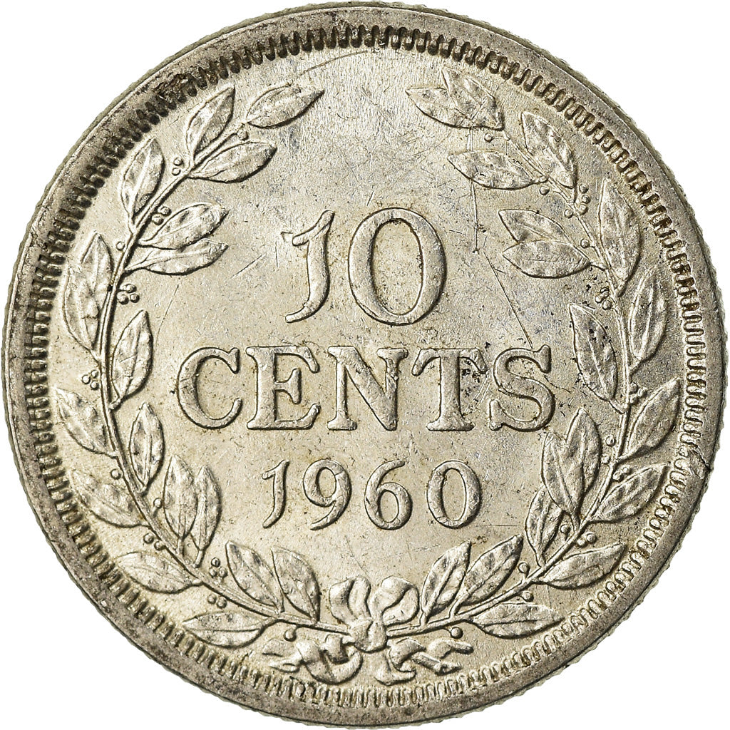 Coin, Liberia, 10 Cents, 1960, AU(50-53), Silver, KM:15