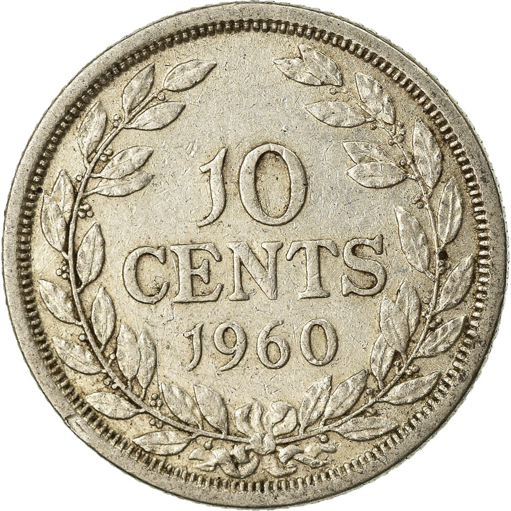 Coin, Liberia, 10 Cents, 1960, EF(40-45), Silver, KM:15