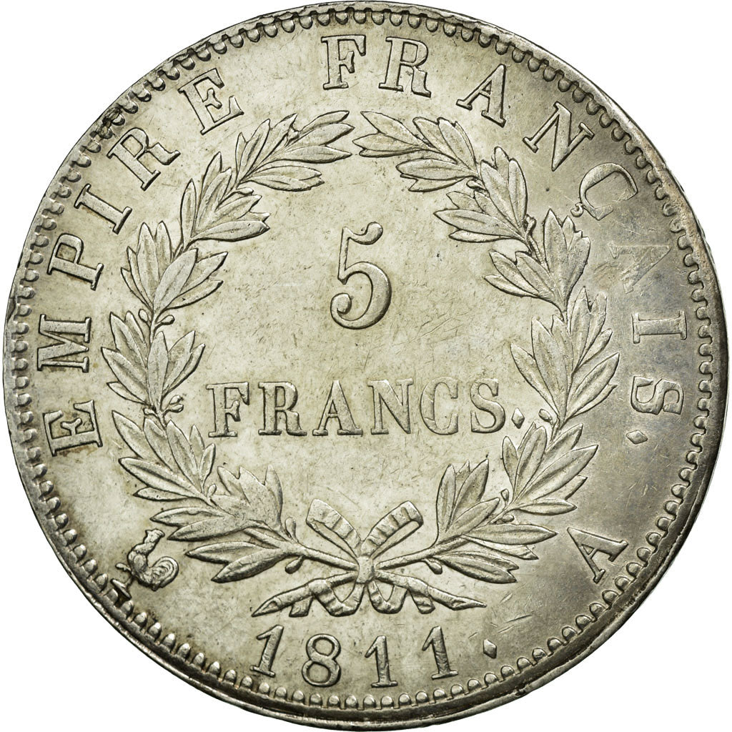 Coin, France, Napoléon I, 5 Francs, 1811, Paris, EF(40-45), Silver, KM:694.1