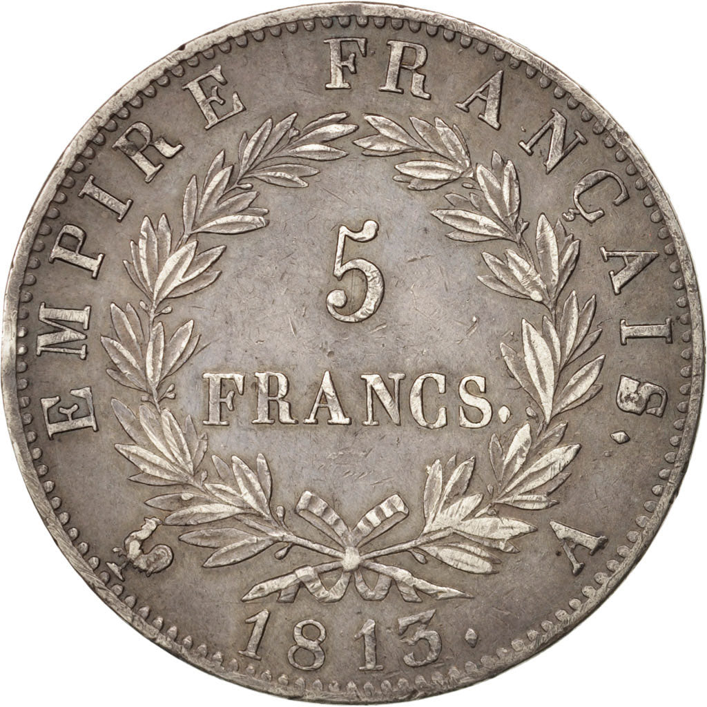 France, Napoléon I, 5 Francs,1813,Paris,AU(50-53),Silver,KM:694.1 Gadoury 584