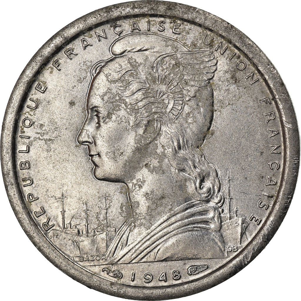Moneda, África ecuatorial francesa, Franc, 1948, Paris, BC+, Aluminio, KM:6