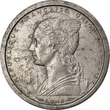 Moneta, Francuska Afryka Równikowa, Franc, 1948, Paris, VF(20-25), Aluminium