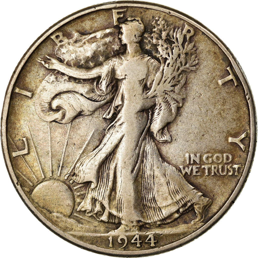 Coin, United States, Walking Liberty Half Dollar, Half Dollar, 1944, U.S. Mint