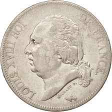 France,Louis XVIII,5 Francs,1823, Paris, VF(30-35),Silver,KM 711.1,Gadoury 614