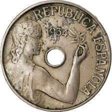 Moneta, Spagna, 25 Centimos, 1934, Vienna, MB+, Rame-nichel, KM:751