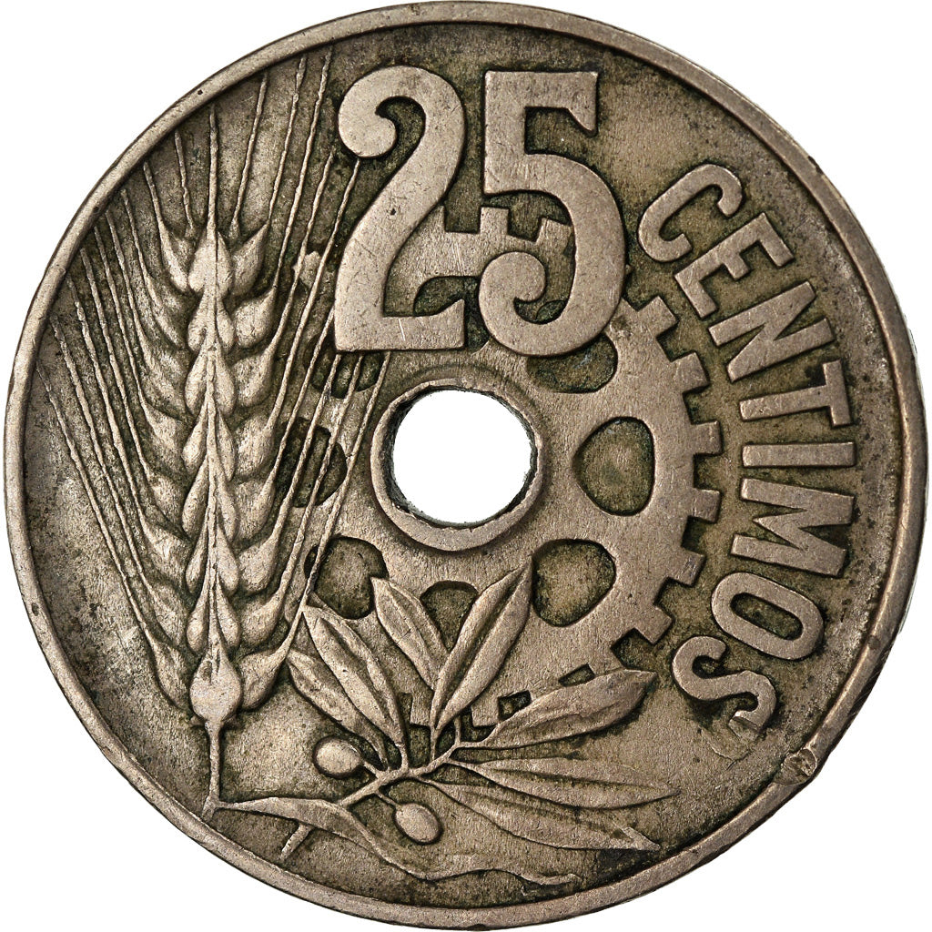Moneta, Spagna, 25 Centimos, 1934, Vienna, MB+, Rame-nichel, KM:751