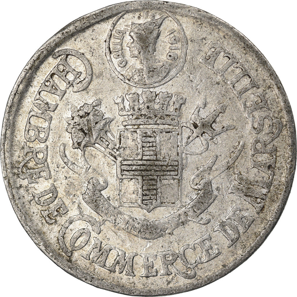 Moeda, França, 10 Centimes, 1916, F(12-15), Alumínio, Elie:10.2B