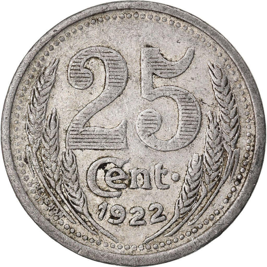 Moeda, França, 25 Centimes, 1922, VF(20-25), Alumínio, Elie:10.3