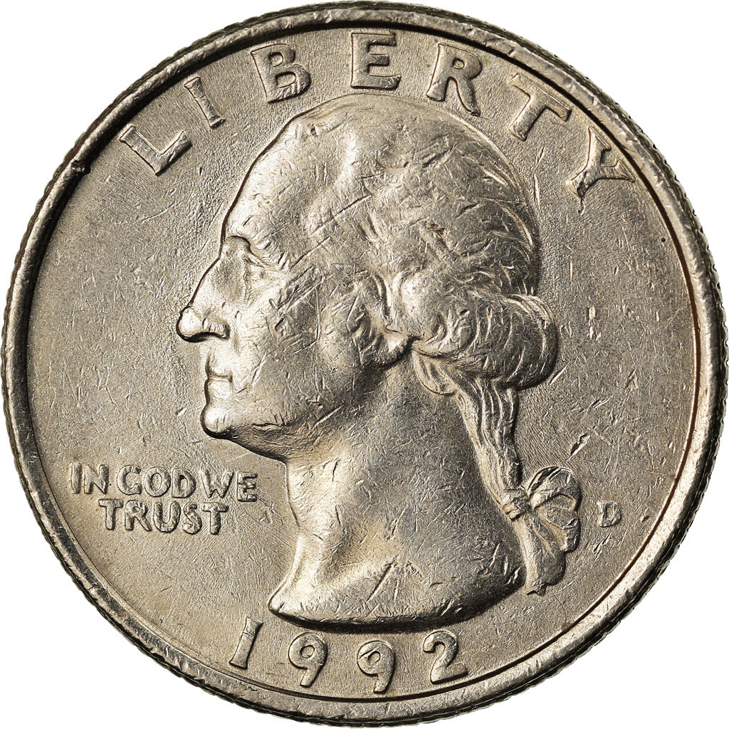 Coin, United States, Washington Quarter, Quarter, 1992, U.S. Mint, Denver