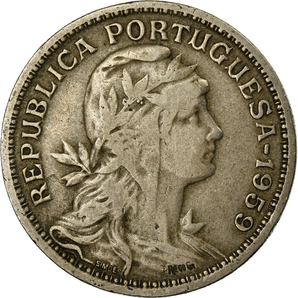 Münze, Portugal, 50 Centavos, 1959, S+, Copper-nickel, KM:577