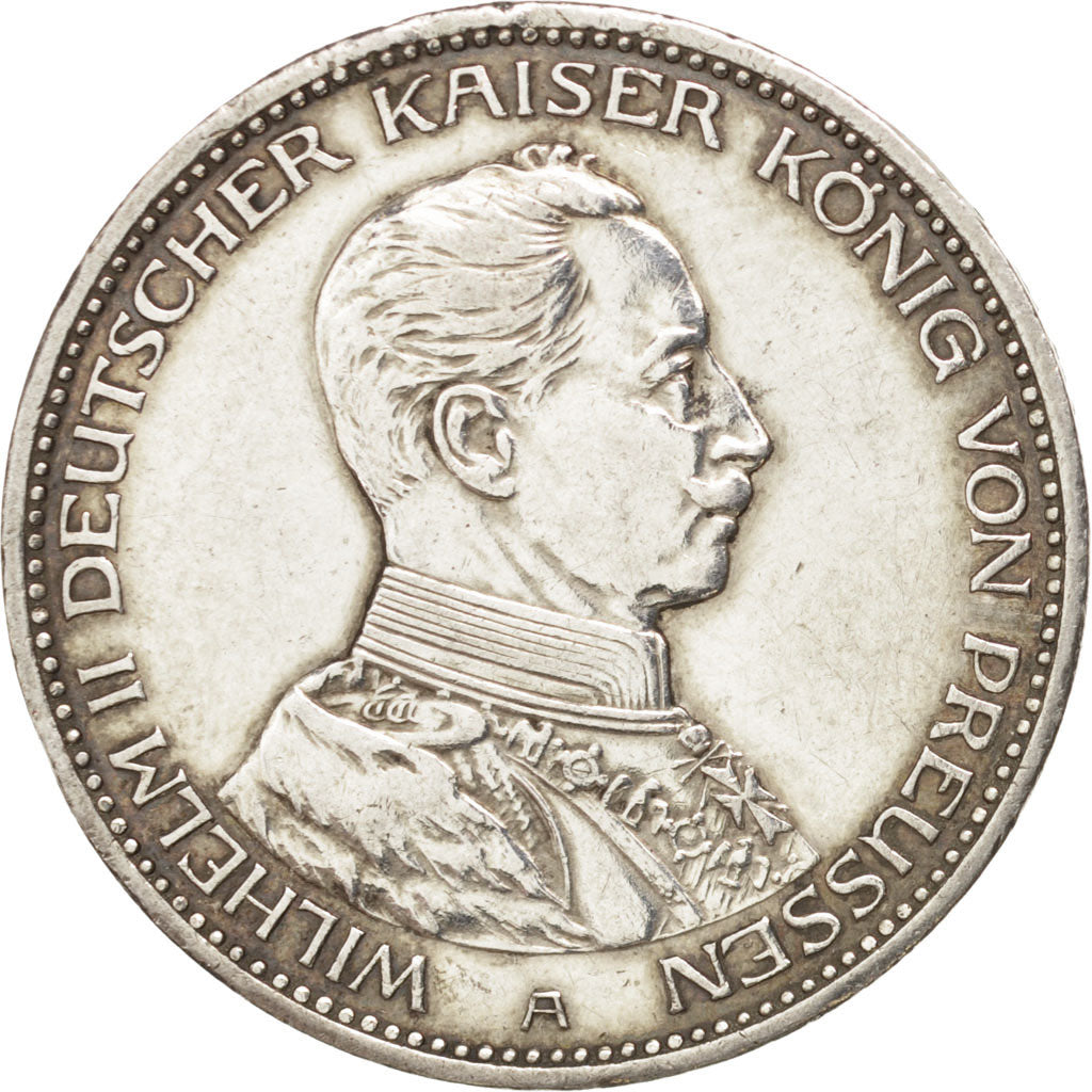 German States, PRUSSIA, Wilhelm II, 3 Mark,1914,Berlin,AU(50-53),Silver,KM 538