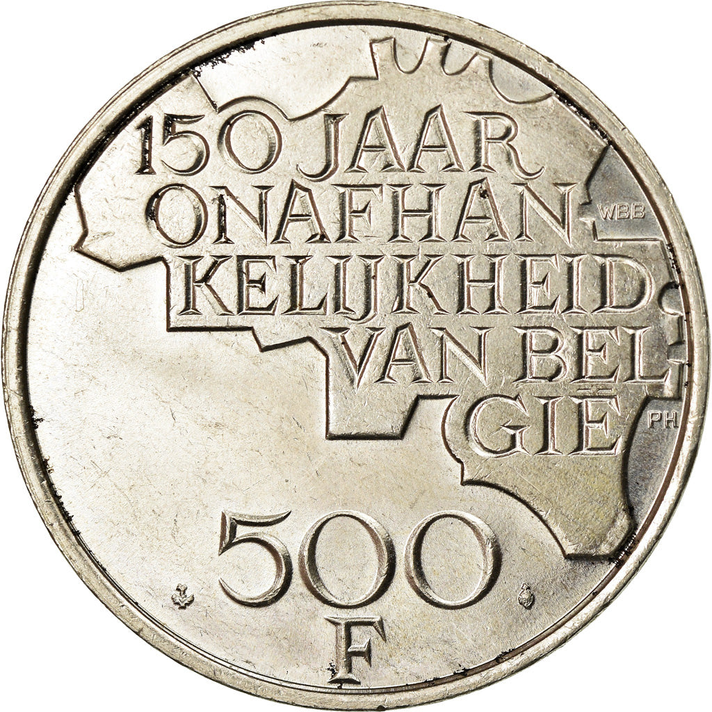 Coin, Belgium, 500 Francs, 500 Frank, 1980, Brussels, EF(40-45), Silver Clad