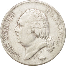 France, Louis XVIII,5 Francs,1824, Lille,VF(30-35),Silver,KM 711.13,Gadoury 614