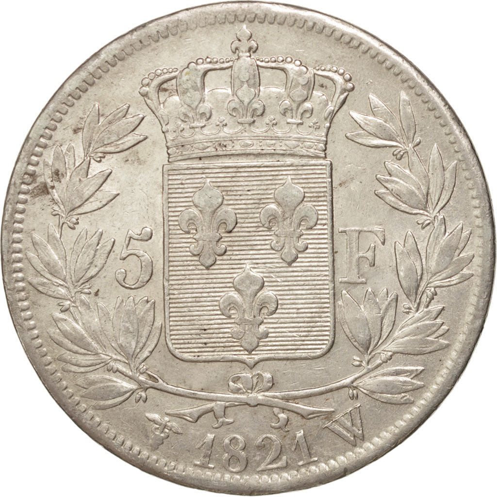 Monnaie, France, Louis XVIII, Louis XVIII, 5 Francs, 1821, Lille, TTB+, Argent